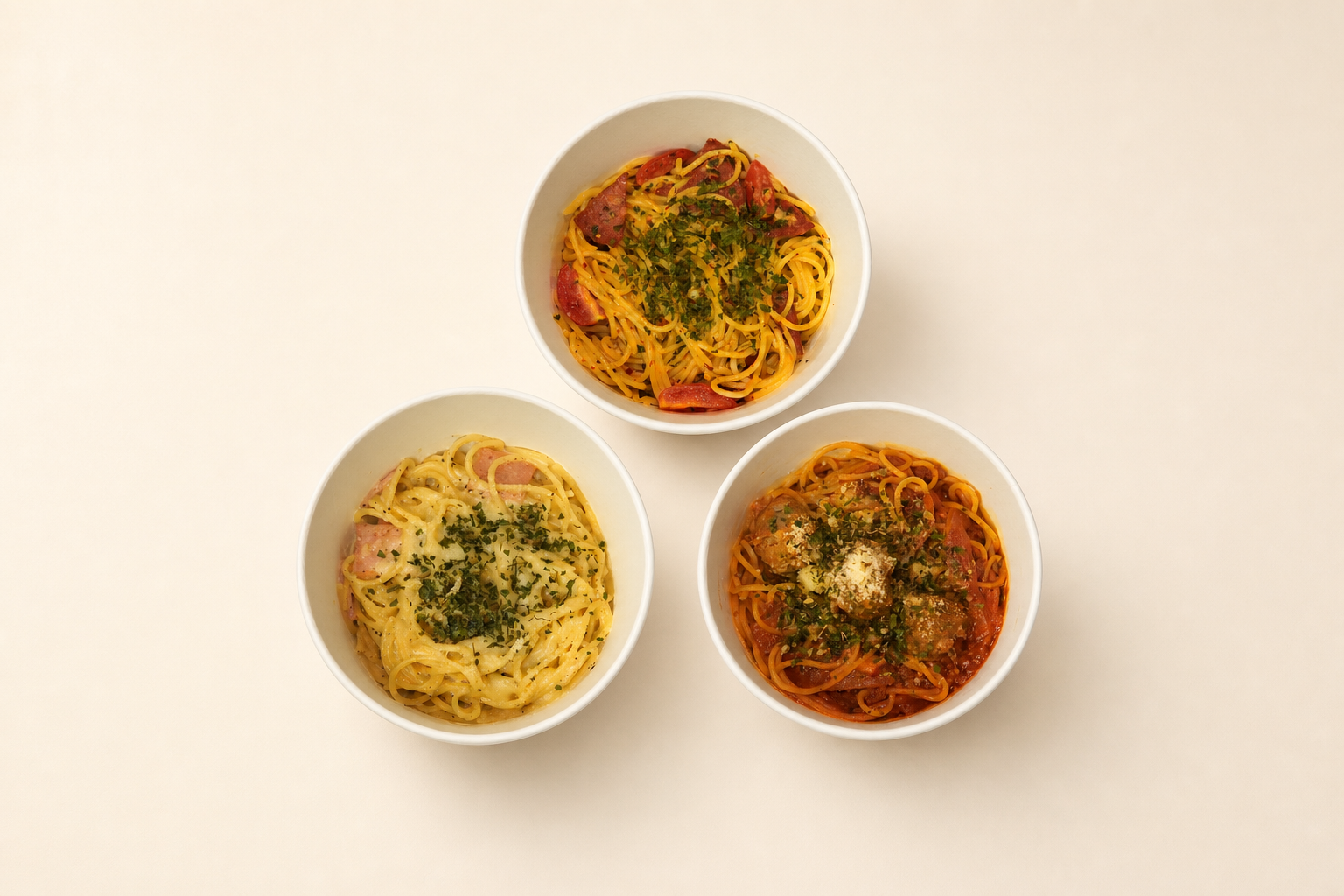Three signature spaghetti dishes